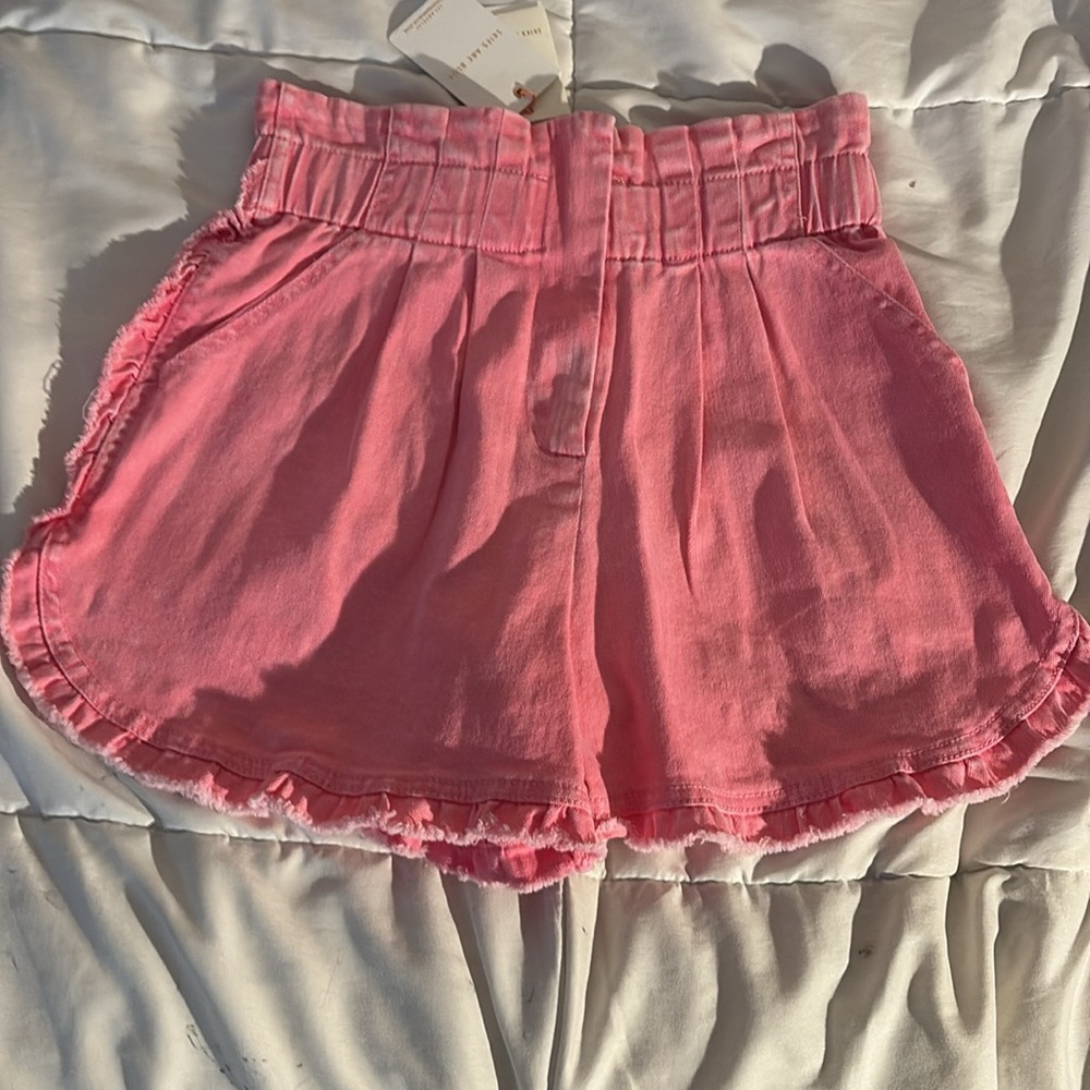 Skies are Blue High Rise Pink Denim Shorts